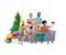 Family Selfie at Christmas Party Cartoon Vector