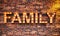 Family sign hangs on a brick wall