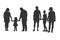 Family silhouettes, Happy family silhouette