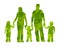 Family silhouettes parents and children vector illustraion people