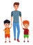 Family single parent with childrens cartoon