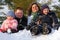 Family on a Snow Bank