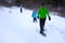 Family Snowshoeing in the Winter Snow