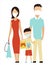 The family spends time together in a protective mask to prevent the COVID-19 virus. Lifestyle of parents and child with