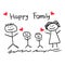 Family sticker design. Stickman message design. Good for sticker, comic and the other happy family/ Editable sticker