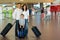 Family suitcases airport