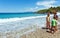 Family on summer beach (Greece, Lefkada).