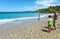 Family on summer beach (Greece, Lefkada).