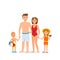 Family on Summer Vacation Vector Illustration