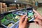 Family in the supermarket use Application of Augmented Reality S