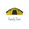 Family tent flat icon. Camping tent color pictogram.