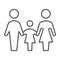 Family thin line icon, 1st June children protection day concept, Mother, father and daughter sign on white background