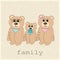 Family of three bears