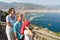 Family of three looking at the beautiful view