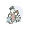 Family time color icon. Father, mother and child