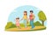 Family time flat illustration