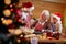 Family time- Grandmother and grandchildren making cookies