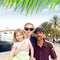 Family tourist in Ibiza town port