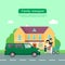 Family Transport Flat Vector Web Banner