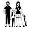 family travelers tourist baggage