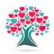 Family tree logo, family, parent, kids, heart, love, parenting, care, symbol icon design vector