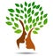 Family tree logo with profile faces