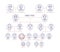 Family tree, pedigree or ancestry chart template with men s and women s portraits in round frames. Representation of