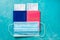 Family trip hygiene protection pink blue passports