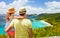 Family at Trunk bay on St John island