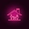 family under the roof of the house icon. Elements of Family in neon style icons. Simple icon for websites, web design, mobile app