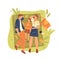 Family vacation or leisure on nature, vector image