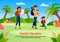 Family Vacation Scouting Advertising Flat Poster