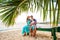 Family on vacation at the seashore of Indian ocean