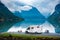 Family vacation travel RV, holiday trip in motorhome