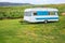 Family vacation trip, leisurely travel in motor home, Happy Holiday Vacation in Caravan camping car. Beautiful Nature New Zealand