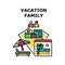 Family Vacation Vector Concept Color Illustration