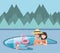 Family vacations in pool icon vectorilustration water