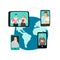 Family video chat. Global network communication vector concept