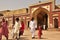 Family visiting Lahore old Fort