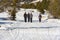 Family walk in the snow in Grau Roig. Grandvalira Station, Grau Roig Andorra