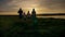 Family Walking Beach Sunset Travel Holiday