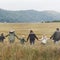 Family Walking Field Nature Togetherness Concept