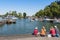 Family watching boats Vastervik