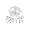 the family watered the tree of love icon. Element of cyber security for mobile concept and web apps icon. Thin line icon for