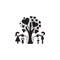 the family watered the tree of love icon. Illustration of family values icon. Premium quality graphic design. Signs and symbols ic