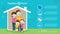 Family  wearing a surgical mask to prevent virus together at home banner