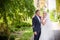 Family wedding portrait in the park