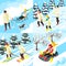 Family Winter Holidays Isometric Concept