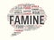 FAMINE - image with words associated with the topic FAMINE, word cloud, cube, letter, image, illustration