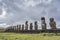 The famous 15 moai of tongariki